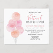 Papier Ballons d'aquarelle budget Invitation virtuel bébé (Devant)