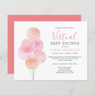 Papier Ballons d'aquarelle budget Invitation virtuel bébé