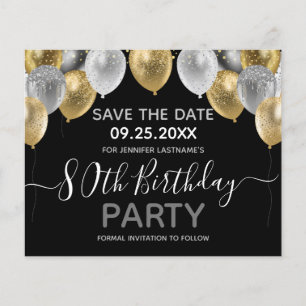 Papier Ballons de parties scintillant 80e fête d'annivers