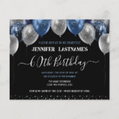 Papier Ballons de Parties scintillant bleue 60e fête d'an (Devant)