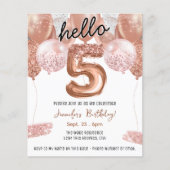 Papier Ballons de Parties scintillant rose 5e fête d'anni (Devant)