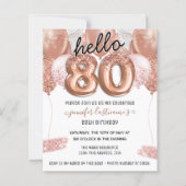 Papier Ballons de Parties scintillant rose 80e fête d'ann (Devant)