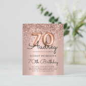 Papier Ballons d'or Rose Budget Invitation de 70e anniver (Debout devant)