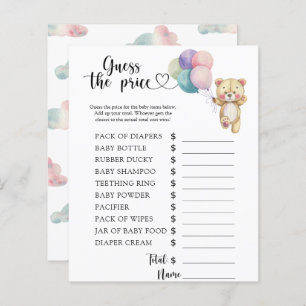 Papier Ballons d'ours en peluche - Devinez le prix ! Jeu