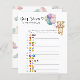 Papier Ballons d'ours en peluche - jeu d'émoticônes
