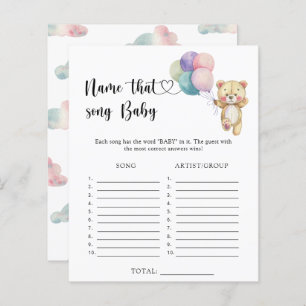 Papier Ballons d'ours en peluche - Nom que Baby Song