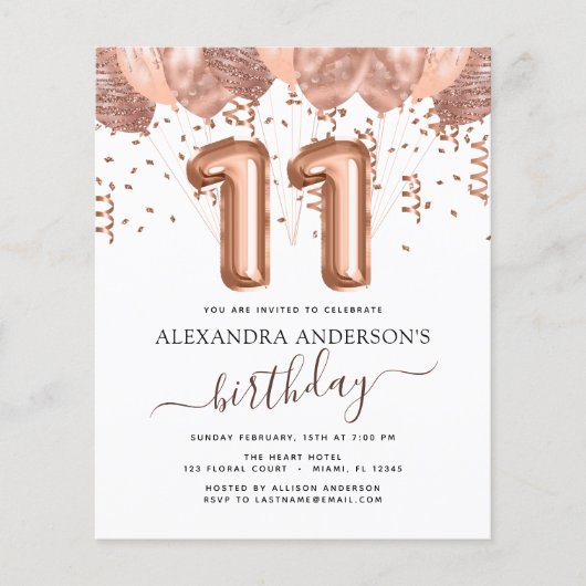 Papier Ballons en or rose bon marché pour fête d'annivers (Devant)