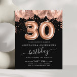 Papier Ballons en or rose Budget pour fête d'anniversaire<br><div class="desc">Invitation à une fête d'anniversaire de trentième (30e) anniversaire rose poudré - Ballons et confettis rose gold. C'est l'invitation parfaite pour une fête d'anniversaire moderne rose gold et rose poudré scintillant. Veuillez contacter le designer pour des articles personnalisés assortis.</div>