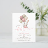 Papier Ballons lapin budget Baby shower fille rose (Debout devant)