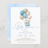 Papier Ballons lapin budget Baby shower garçon bleu (Devant / Derrière)