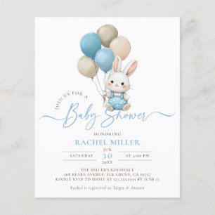 Papier Ballons lapin budget Baby shower garçon bleu