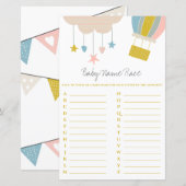 Papier Ballons & Nuage Nom de bébé Race Baby shower Jeu (Devant / Derrière)