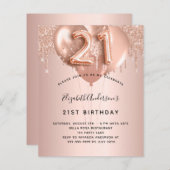 Papier Ballons rose gold blush pour un 21e anniversaire p (Devant / Derrière)