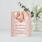 Papier Ballons rose gold blush pour un 21e anniversaire p (Debout devant)