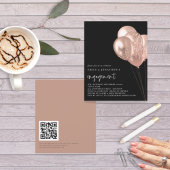 Papier Ballons Roses budgétaires Code QR Fiançailles noir