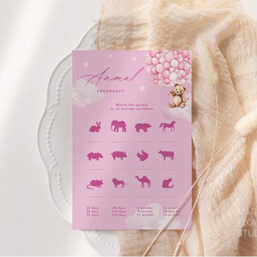 Papier Ballons roses Teddy Bear Animal Grossesse Jeu