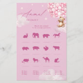 Papier Ballons roses Teddy Bear Animal Grossesse Jeu (Devant)