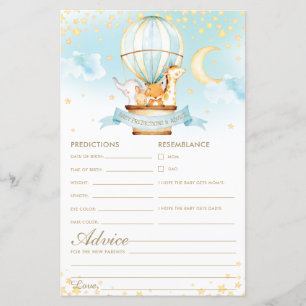 Papier Balloon à air chaud Animaux prédictions et conseil