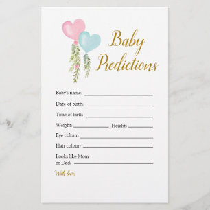 Papier Balloon Garçon ou fille Genre Révéler les prédicti