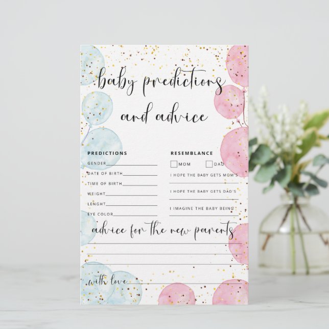 Papier Balloons Genre Révéler Prédictions et conseils pou (Debout devant)