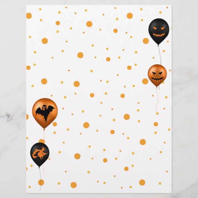 Papier Balloons pour fête d'Halloween joyeuse (Devant)