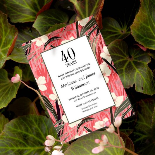 Papier Bambou oriental Fleur japonaise 40ème anniversaire