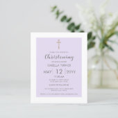 Papier Bande pourpre | Christening Budget Invitation (Debout devant)
