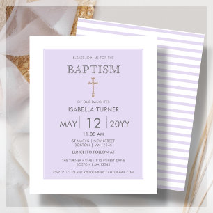 Papier Bande pourpre Invitation budgétaire du baptême