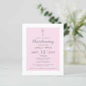 Papier Bande rose | Christening Budget Invitation (Debout devant)