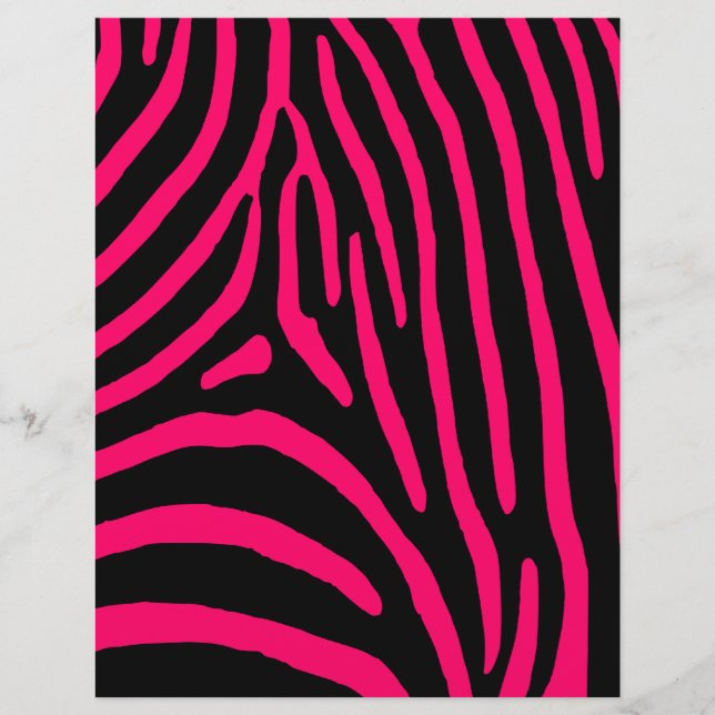 Papier Bandes de zèbre rose chaud (Devant)