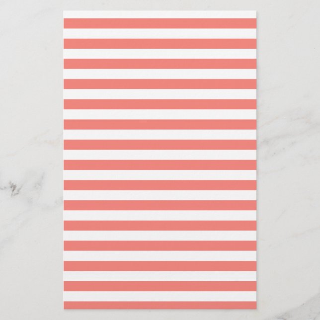 Papier Bandes minces - Blanc et Corail rose (Devant)