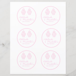 Papier bannière rose douce de pot en céramique prépa