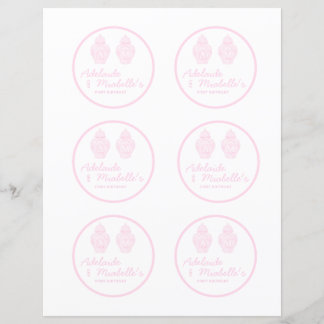 Papier bannière rose douce de pot en céramique prépa