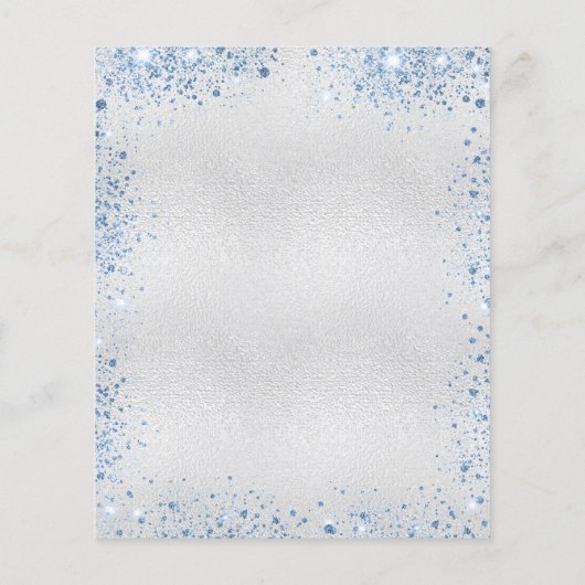 Papier Baptême argent parties scintillant bleu garçon bud (Dos)