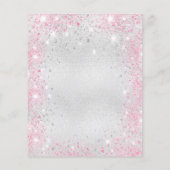 Papier Baptême argent rose jumelles invitation budgétaire (Dos)