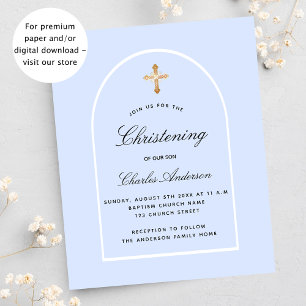 Papier Baptême budget bébé garçon arche bleu clair