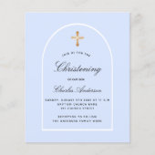 Papier Baptême budget bébé garçon arche bleu clair (Devant)