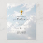 Papier Baptême BUDGÉTAIRE Christening Communion INVITATIO (Devant)