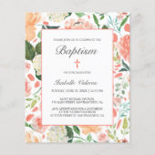 Papier Baptême BUDGÉTAIRE Rose Fleurs colorées (Devant)