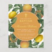 Papier Baptême Citrons Oranges Budget Invitation botaniqu (Devant)