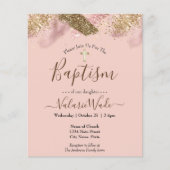 Papier Baptême de Parties scintillant rose Invitations bu (Devant)