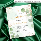 Papier Baptême eucalyptus invitation budget