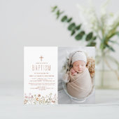 Papier Baptême fleur sauvage Jardin Photo En Fleur (Debout devant)