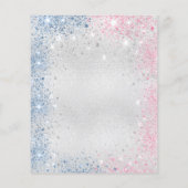 Papier Baptême garçon fille bleu rose argent invitation (Dos)