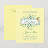 Papier Baptême Invitation Eucalyptus BUDGET Vert (Devant / Derrière)