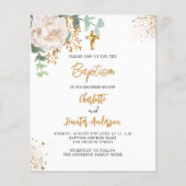 Papier Baptême jumeaux eucalyptus invitation budgétaire f (Devant)