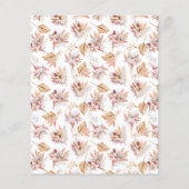 Papier Baptême Pampas fleurs rose or budget invitation (Dos)