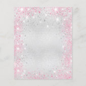 Papier Baptême rose argent jumeaux floral invitation budg (Dos)