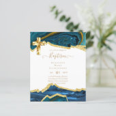 Papier BAPTISME BUDGÉTAIRE NOËL Invitation AGATE GOLD (Debout devant)