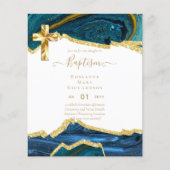 Papier BAPTISME BUDGÉTAIRE NOËL Invitation AGATE GOLD (Devant)